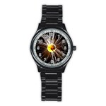 Abstract Exploding Design Stainless Steel Round Watch Front