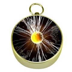 Abstract Exploding Design Gold Compasses