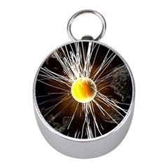 Abstract Exploding Design Mini Silver Compasses