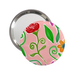 Background Colorful Floral Flowers 2 25  Handbag Mirrors by HermanTelo