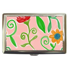 Background Colorful Floral Flowers Cigarette Money Case