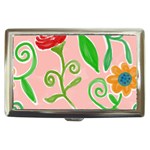 Background Colorful Floral Flowers Cigarette Money Case Front