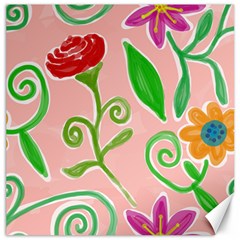 Background Colorful Floral Flowers Canvas 12  X 12 