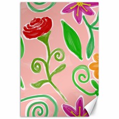 Background Colorful Floral Flowers Canvas 12  X 18 