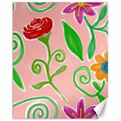 Background Colorful Floral Flowers Canvas 16  X 20 