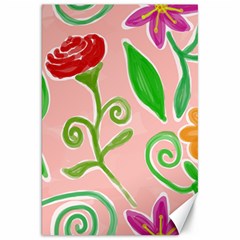 Background Colorful Floral Flowers Canvas 20  X 30 