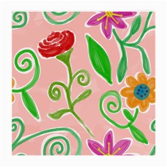 Background Colorful Floral Flowers Medium Glasses Cloth