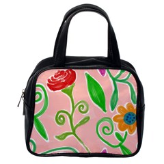 Background Colorful Floral Flowers Classic Handbag (one Side)