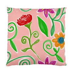 Background Colorful Floral Flowers Standard Cushion Case (two Sides)