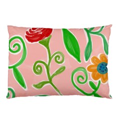 Background Colorful Floral Flowers Pillow Case