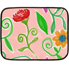 Background Colorful Floral Flowers Fleece Blanket (mini)