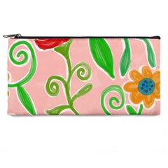 Background Colorful Floral Flowers Pencil Cases