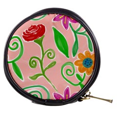 Background Colorful Floral Flowers Mini Makeup Bag