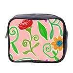 Background Colorful Floral Flowers Mini Toiletries Bag (Two Sides) Front