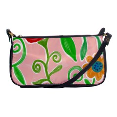 Background Colorful Floral Flowers Shoulder Clutch Bag