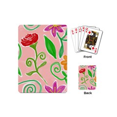 Background Colorful Floral Flowers Playing Cards (mini)