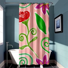 Background Colorful Floral Flowers Shower Curtain 36  X 72  (stall) 