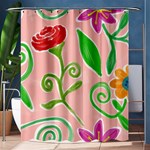 Background Colorful Floral Flowers Shower Curtain 60  x 72  (Medium)  60 x72  Curtain