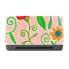 Background Colorful Floral Flowers Memory Card Reader With Cf