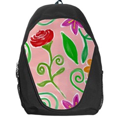 Background Colorful Floral Flowers Backpack Bag