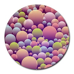 Abstract Background Circle Bubbles Round Mousepads by HermanTelo