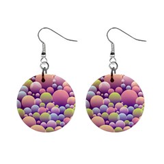 Abstract Background Circle Bubbles Mini Button Earrings