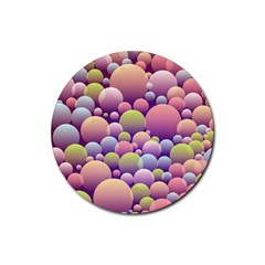 Abstract Background Circle Bubbles Rubber Round Coaster (4 Pack)  by HermanTelo