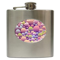 Abstract Background Circle Bubbles Hip Flask (6 Oz) by HermanTelo