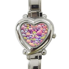 Abstract Background Circle Bubbles Heart Italian Charm Watch