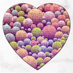 Abstract Background Circle Bubbles Jigsaw Puzzle (heart) by HermanTelo