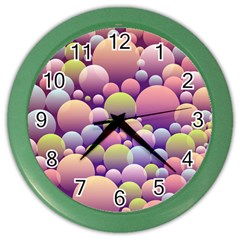 Abstract Background Circle Bubbles Color Wall Clock by HermanTelo