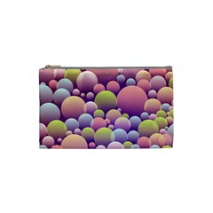 Abstract Background Circle Bubbles Cosmetic Bag (small) by HermanTelo