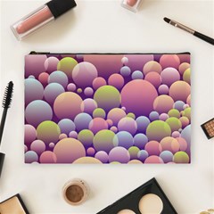 Abstract Background Circle Bubbles Cosmetic Bag (large)