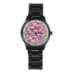 Abstract Background Circle Bubbles Stainless Steel Round Watch by HermanTelo