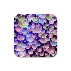 Abstract Background Circle Bubbles Space Rubber Coaster (square)  by HermanTelo