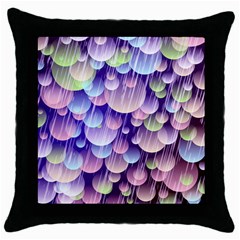 Abstract Background Circle Bubbles Space Throw Pillow Case (black)