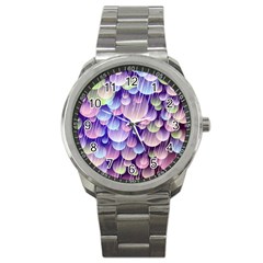 Abstract Background Circle Bubbles Space Sport Metal Watch by HermanTelo