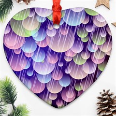 Abstract Background Circle Bubbles Space Heart Ornament (two Sides)