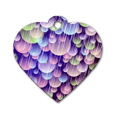 Abstract Background Circle Bubbles Space Dog Tag Heart (two Sides)