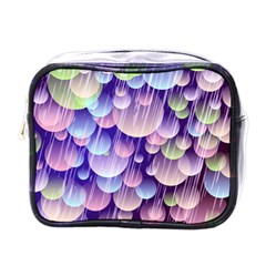 Abstract Background Circle Bubbles Space Mini Toiletries Bag (one Side)