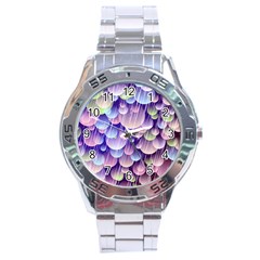 Abstract Background Circle Bubbles Space Stainless Steel Analogue Watch