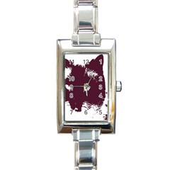 Cat Nature Design Animal Skin Pink Rectangle Italian Charm Watch by HermanTelo