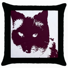 Cat Nature Design Animal Skin Pink Throw Pillow Case (black) by HermanTelo