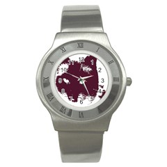 Cat Nature Design Animal Skin Pink Stainless Steel Watch