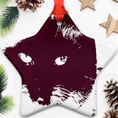 Cat Nature Design Animal Skin Pink Star Ornament (two Sides)