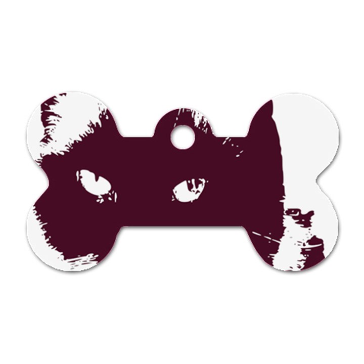 Cat Nature Design Animal Skin Pink Dog Tag Bone (One Side)