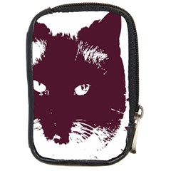 Cat Nature Design Animal Skin Pink Compact Camera Leather Case by HermanTelo