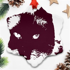 Cat Nature Design Animal Skin Pink Snowflake Ornament (two Sides)