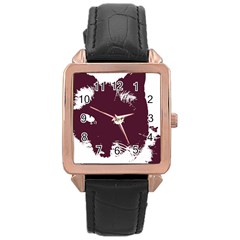 Cat Nature Design Animal Skin Pink Rose Gold Leather Watch 