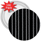 Chains Black Design Metal Iron 3  Buttons (100 pack)  Front